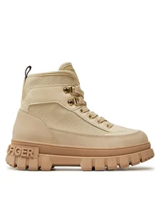 Tommy Hilfiger Trzewiki Lace-Up Bootie T3A5-33602-1698 M Beżowy - Buty dla dziewczynek - miniaturka - grafika 1