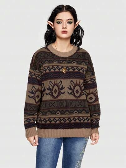 SHEIN SWETER Z DŁUGIM RĘKAWEM PROSTY DAMSKI XL ŁŁA