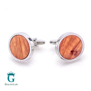 Galante Okrągłe spinki do mankietów z drewnem BRIAR2 BRIAR2/204 - Spinki do mankietów i krawatów - miniaturka - grafika 1