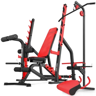 Marbo Sport Zestaw MS37 ławka dwustronna + stojaki wielopoziomowe + prasa na nogi + modlitewnik + wyciąg - MS37 - Wyciągi do ćwiczeń - miniaturka - grafika 1