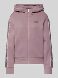 Bluza rozpinana z nadrukiem z logo - Bluzy damskie - miniaturka - grafika 1