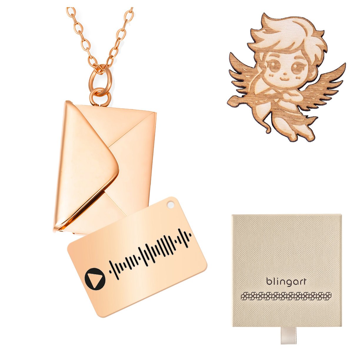 Naszyjnik celebrytka z grawerem koperta różowa