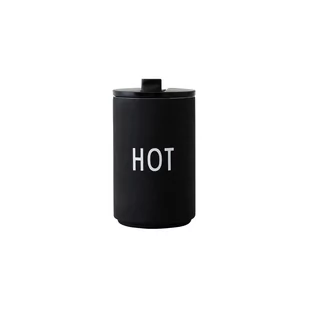 Czarny kubek termiczny Design Letters Hot, 350 ml - Kubki termiczne - miniaturka - grafika 1