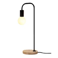 Lampy stojące - Lampka biurkowa lampka nocna stołowa lampka na biurko czarna LED E27 - miniaturka - grafika 1