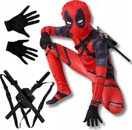 Stroje karnawałowe - KOSTIUM DEADPOOL ZESTAW 2 MIECZE DLA DZIECI PRZEBRANIE DEADPOOLA STRÓJ 130 - miniaturka - grafika 1