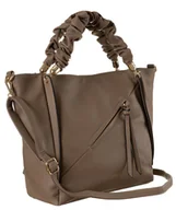 Torebki damskie - Damska torebka worek z marszczonymi rączkami i ukośną kieszonką — Rovicky - miniaturka - grafika 1