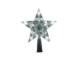 Gwiazda choinkowa srebrna LED - 19 cm - 1 szt. - Ozdoby bożonarodzeniowe - miniaturka - grafika 1