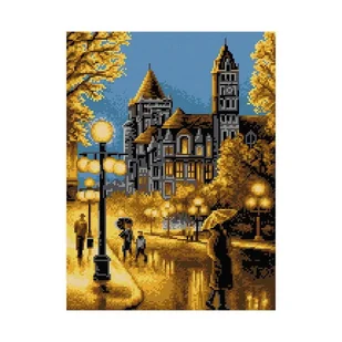 Zestaw do haftu krzyżykowego Ariadna deszczowa ulica (8036) - Pasmanteria - miniaturka - grafika 1
