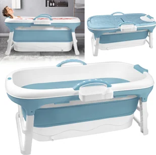 LZQ Wanna składana 118cm Przenośna wanna składana z koszem na mydło, poduszką na szyję, zdejmowaną pokrywą dla dzieci, dorosłych, zwierząt domowych - Kosmetyki kąpielowe dla dzieci LZQ Wanna składana 118cm Przenośna wanna składana z koszem na mydło, poduszką na szyję, zdejmowaną pokrywą dla dzieci, dorosłych, zwierząt domowych - Kosmetyki kąpielowe dla dzieci - miniaturka - grafika 1