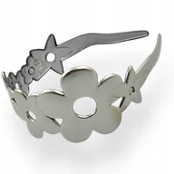 Ozdoby do włosów - Opaska do włosów Francuska Mocna Elastyczna Srebrna - miniaturka - grafika 1