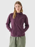 Bluzy damskie - Polar regular z kapturem damski 4F 4FWMM00TFLEF315-50S Fioletowy - miniaturka - grafika 1