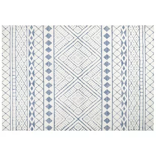 Dywan 160 x 230 cm biało-niebieski MARGAND - Dywany - miniaturka - grafika 1