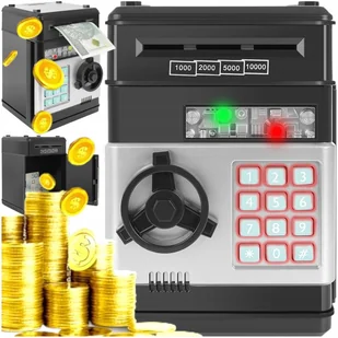 Sejf Skarbonka Bankomat Elektroniczny Na Monety Banknoty Kod Wpłatomat Pin - Skarbonki - miniaturka - grafika 1