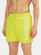 Kąpielówki męskie - Calvin Klein Swimwear Szorty kąpielowe KM0KM01092 Żółty Regular Fit - miniaturka - grafika 1