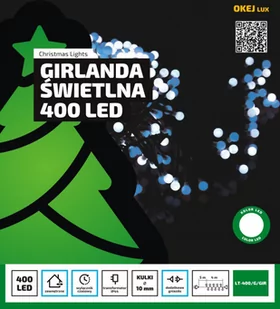 Multimix.pl Super gęsta girlanda sznur 4m 400 LED perełki na zewnątrz timer z gniazdem NR 1821 Różowy + Zielony LT-400/G/GIR/R - Oświetlenie świąteczne - miniaturka - grafika 1