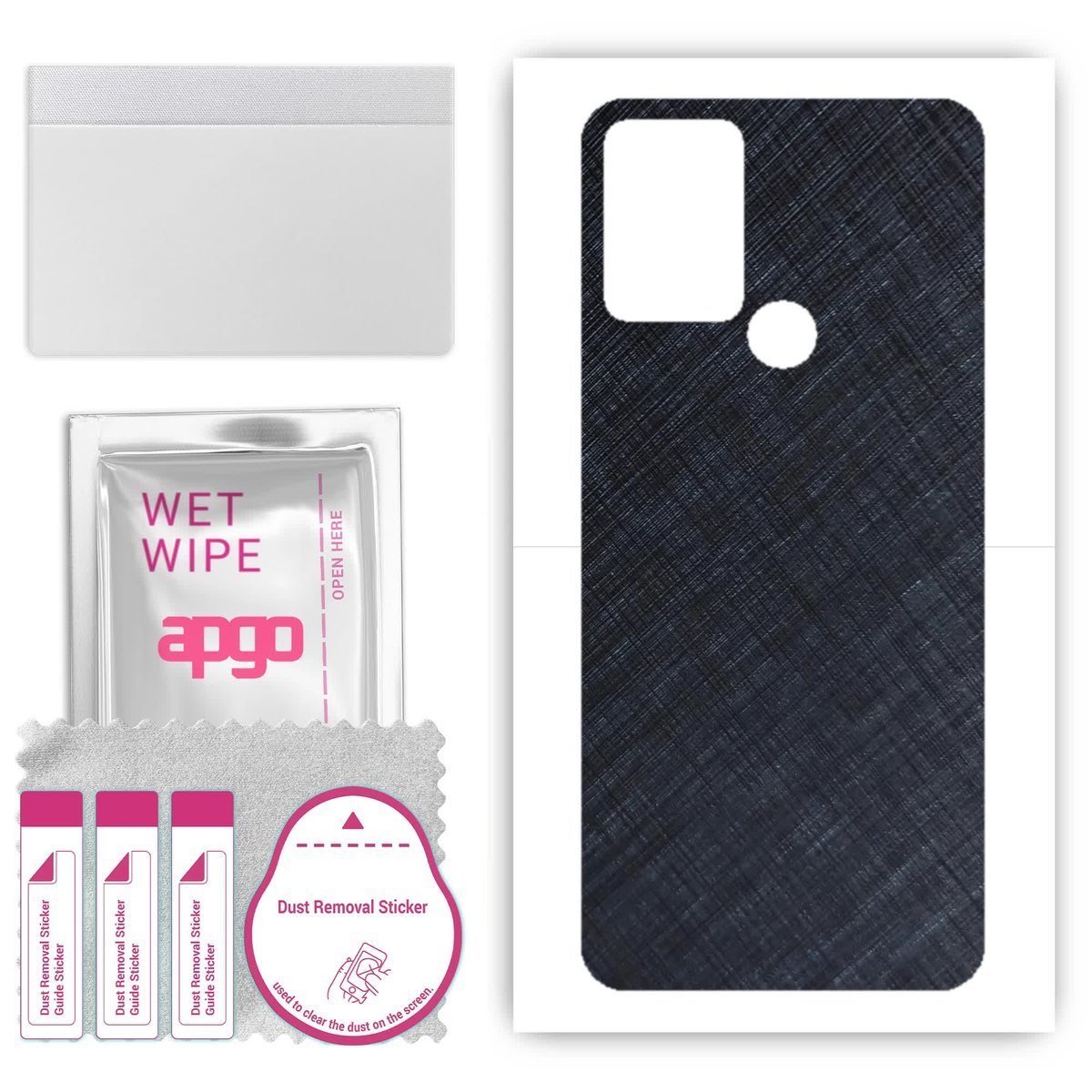 Folia naklejka skórka strukturalna na TYŁ do HTC Desire 20 Plus - Tytan Niebieski - apgo SKINS