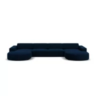 Narożniki - Niebieska aksamitna sofa narożna (w kształcie litery U) Jodie - Micadoni Home - miniaturka - grafika 1