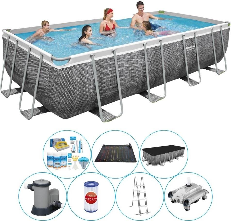 Oferta basenowa - Bestway Power Steel 549x274x122 cm - Rechteckig - Rattan