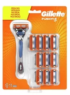Maszynki do golenia i wkłady - Gillette maszynka do golenia męska Fusion5 + 10 głowic - miniaturka - grafika 1