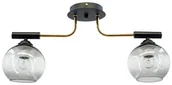 Lampy sufitowe - MLAMP Loftowa LAMPA sufitowa ELM2207/2 BL TR MLAMP metalowa OPRAWA szklane kule czarne złote ELM2207/2 BL TR - miniaturka - grafika 1