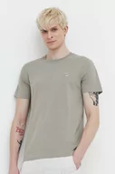 Koszulki męskie - Abercrombie & Fitch t-shirt bawełniany męski kolor zielony gładki - miniaturka - grafika 1