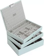 Pudełka i szkatułki - Szkatułka na biżuterię Stackers potrójna classic błękitno-szara - miniaturka - grafika 1