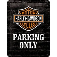 Dekoracje domu - Postershop Metalowa tabliczka Harley Davidson Parking Only # z wartością produktów powyżej 89zł! - miniaturka - grafika 1