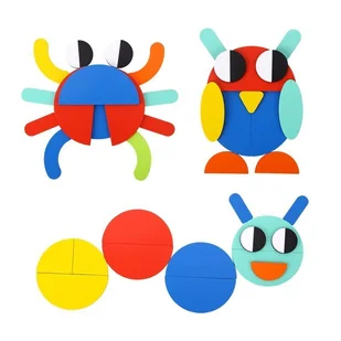 Tooky Toy Lumarko Drewniana Układanka Klocki 40 Wzorów Do Odtworzenia 55 El. TF585 Lek - Układanki dla dzieci - miniaturka - grafika 1