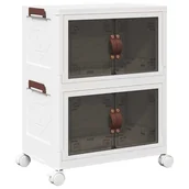 Wózki magazynowe - vidaXL Skrzynia do przechowywania z kółkami, 2-poziomowa, 28 L - miniaturka - grafika 1