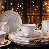 Serwisy do kawy i herbaty - Zestaw do herbaty porcelanowy na 6 osób ALEXIA - miniaturka - grafika 1