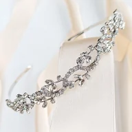 Ozdoby do włosów - KOKONET, Srebrna Opaska Ślubna Na Włosy Do Fryzury Ozdobna Panieński Impreza - miniaturka - grafika 1