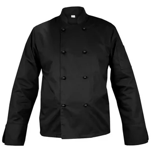 Bluza kucharska CZARNA z  guzikami, kitel, rękaw długi 3XL - Fartuchy i rękawice kuchenne - miniaturka - grafika 1
