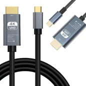 Adaptery i przejściówki - KABEL USB-C HDMI PRZEJŚCIÓWKA ADAPTER HUB USB TYP C DO HDMI 4K 180cm - miniaturka - grafika 1