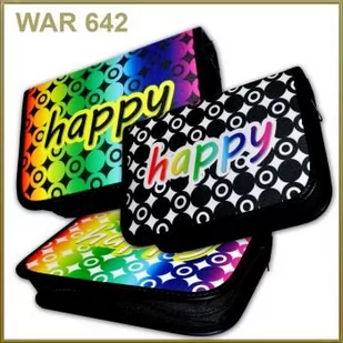 Warta Piórnik 1 zamek 2 klapki Happy WAR-642 - Piórniki - miniaturka - grafika 1