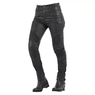 Spodnie damskie - OVERLAP Zakładane damskie dżinsy damskie dopuszczone do ruchu drogowego, czarne, rozmiar 30 OVP-STRA-HA-BX30 - grafika 1