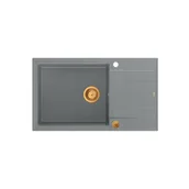 Zlewozmywaki - QUADRON Zlewozmywak EVAN 136 XL szary, elementy miedziane, k.pneum. HCQE58650U5_PVDC1_P2O- - miniaturka - grafika 1