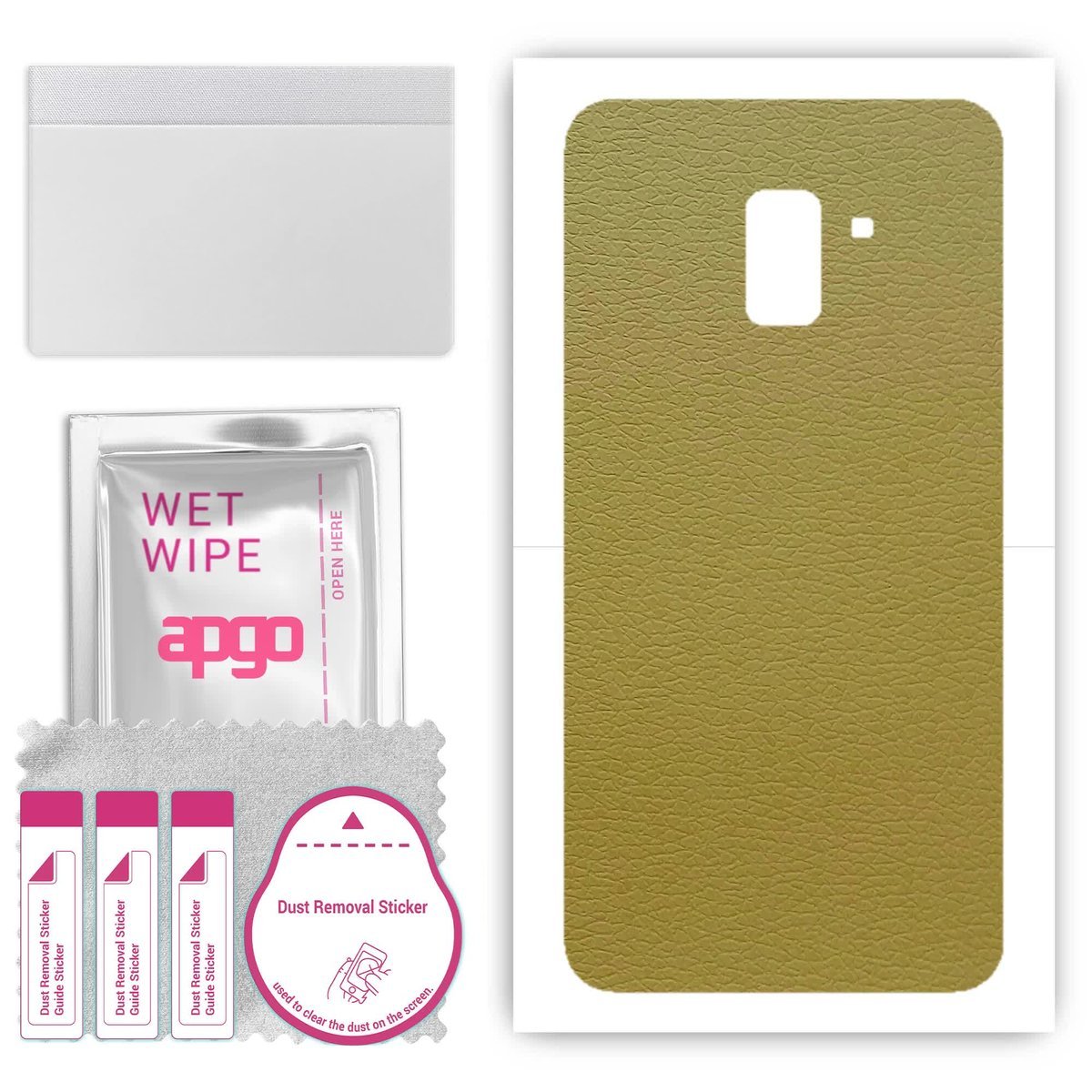 Folia naklejka skórka strukturalna na TYŁ do Samsung Galaxy A8+ (2018) - Skóra Oliwkowa - apgo SKINS