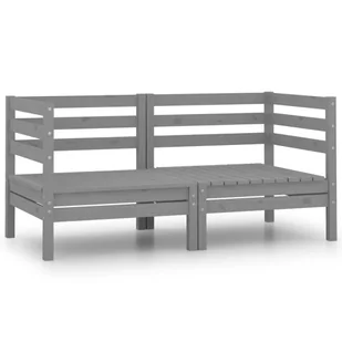 vidaXL 2-osobowa sofa ogrodowa szara lite drewno sosnowe ! 3082389 - Sofy ogrodowe - miniaturka - grafika 1