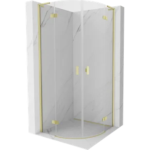 Mexen Mist L kabina prysznicowa półokrągła uchylna 100 x 100 cm, transparent, złota szczotkowana - 8A33L-100-100-55-00 - Kabiny prysznicowe - miniaturka - grafika 1