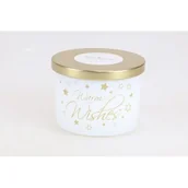 Świece - Świeca zapachowa 7,5 x 10,5 cm warm wishes złota - miniaturka - grafika 1