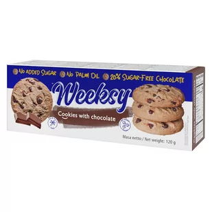 KRUCHE Ciasteczka z KAWAŁKAMI czekolady 120g WEEKSY - Ciastka - miniaturka - grafika 1