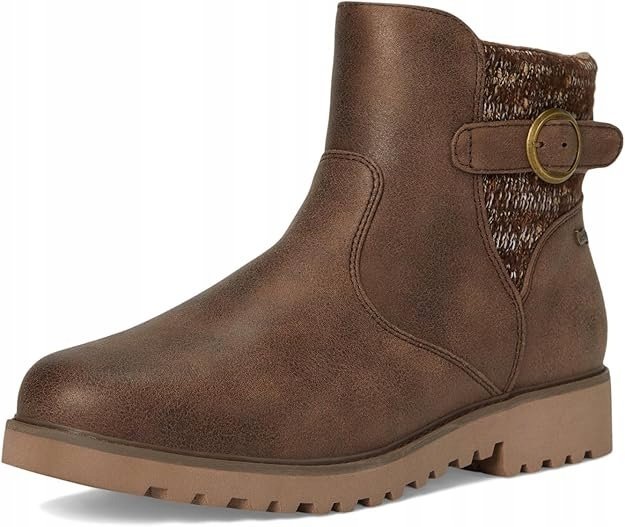 SKECHERS BOTKI DAMSKIE NA ZAMEK BRĄZOWE ZA KOSTKĘ 38 J_A