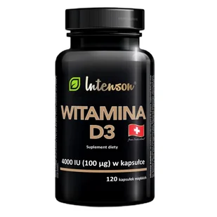 Intenson Witamina D3 4000 IU suplement diety 120 kapsułek - Witaminy i minerały - miniaturka - grafika 1