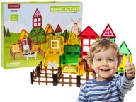 Klocki - klocki magnetyczne FARMA 46 elementów UKŁADANIE PRZESTRZENNE dla dzieci - miniaturka - grafika 1