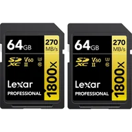 Karty pamięci - Karta pamięci Lexar Pro 1800x SDXC U3 (V60) UHS-II R270/W180 64GB - 2pack - miniaturka - grafika 1