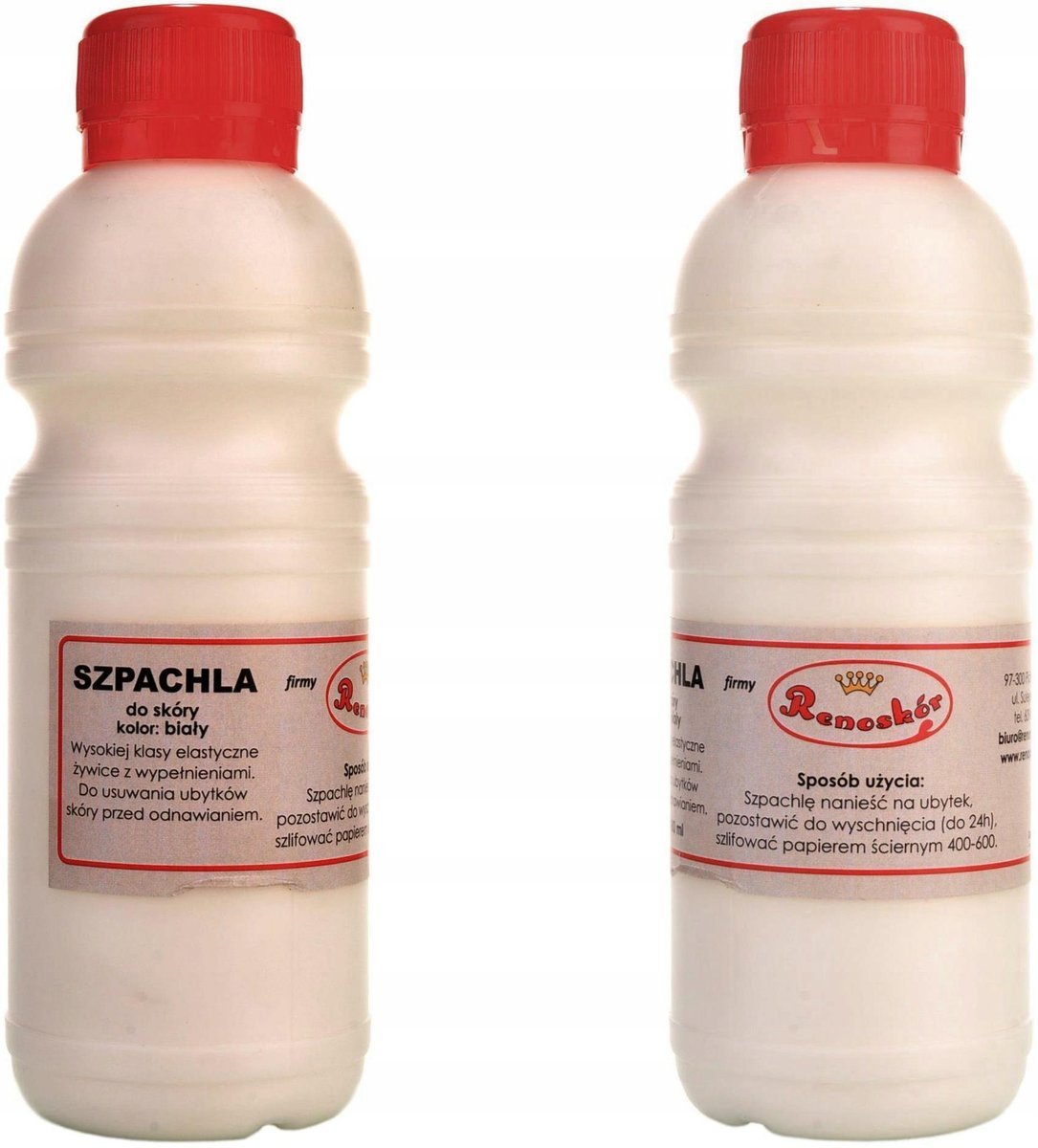 G12-87 BIAŁA Szpachla do naprawy skóry RENOSKÓR Żywica PŁYNNA SKÓRA 180 ML