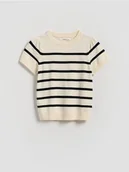 Swetry dla dziewczynek - Reserved - Sweter z krótkim rękawem - wielobarwny - miniaturka - grafika 1