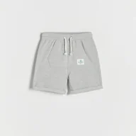 Spodenki dla niemowląt - Reserved - Bawełniane szorty z kieszenią - Jasny szary - miniaturka - grafika 1