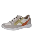 Trampki damskie - Caprice Skórzane sneakersy w kolorze szaro-żółtym - miniaturka - grafika 1