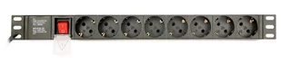 Gembird LISTWA ZASILAJĄCA RACK 19" PDU EG-PDU-014 1U, 16A, 8X SCHUKO, KABEL 3M EG-PDU-014 - Listwy zasilające - miniaturka - grafika 1